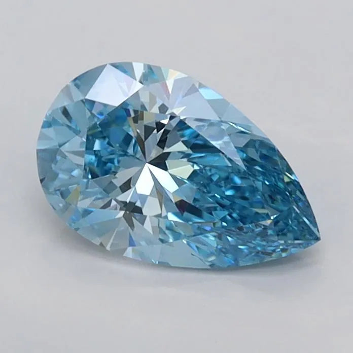 0.80ct Pear Lab Grown Diamond (Colour Fancy Vivid Blue, Clarity VVS2, IGI Certified)