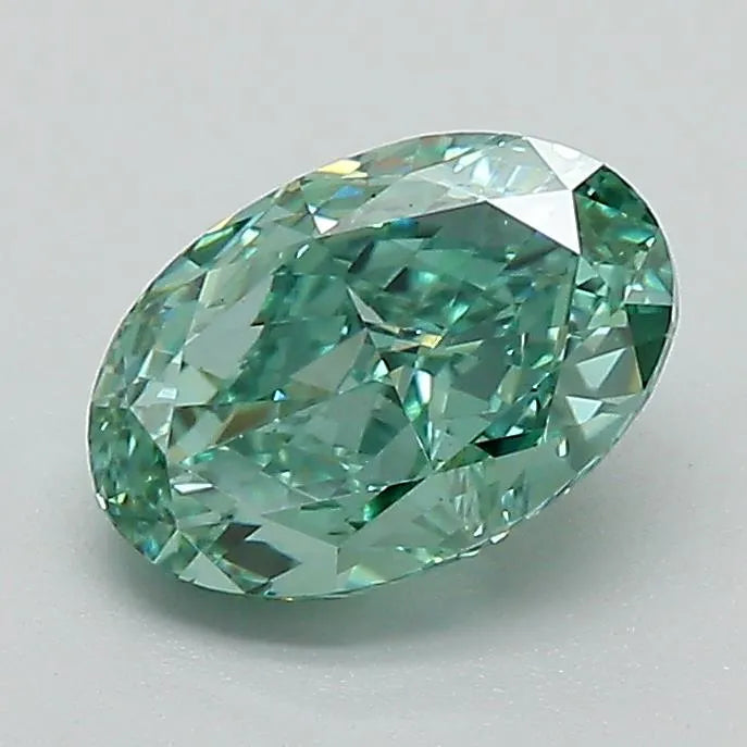 1.26ct Oval Lab Grown Diamond (Colour Fancy Vivid Green, Clarity VS1, IGI Certified)