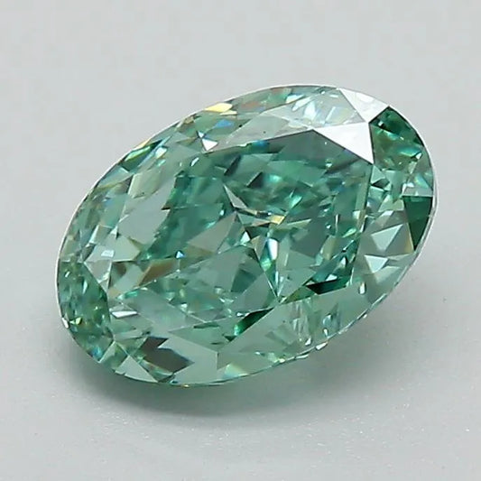 1.26ct Oval Lab Grown Diamond (Colour Fancy Vivid Green, Clarity VS1, IGI Certified)