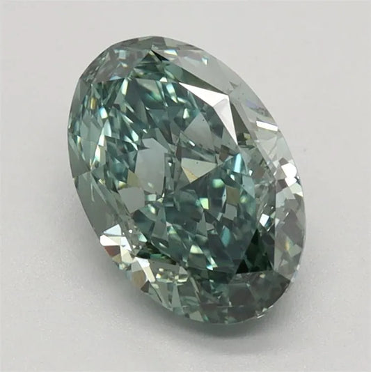 1.36ct Oval Lab Grown Diamond (Colour Fancy Intense Green, Clarity VS1, IGI Certified)