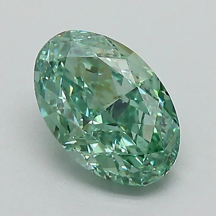 1.17ct Oval Lab Grown Diamond (Colour Fancy Vivid Green, Clarity VS1, IGI Certified)