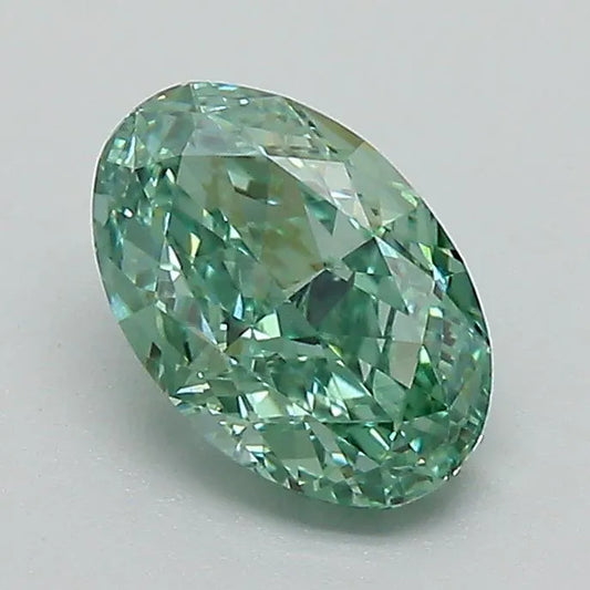 1.17ct Oval Lab Grown Diamond (Colour Fancy Vivid Green, Clarity VS1, IGI Certified)