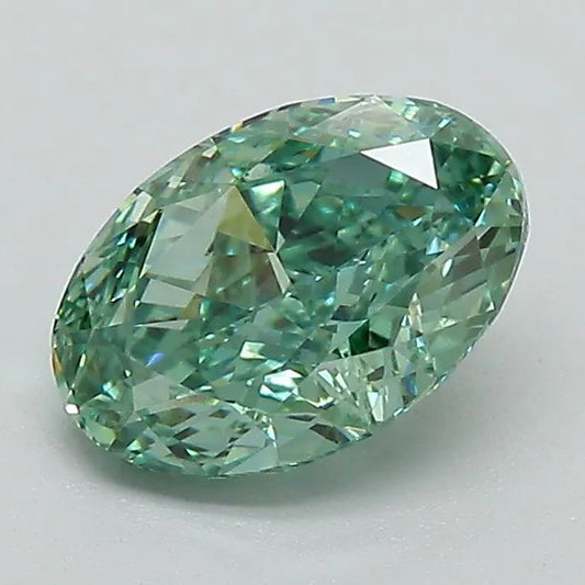 1.31ct Oval Lab Grown Diamond (Colour Fancy Vivid Green, Clarity VS1, IGI Certified)