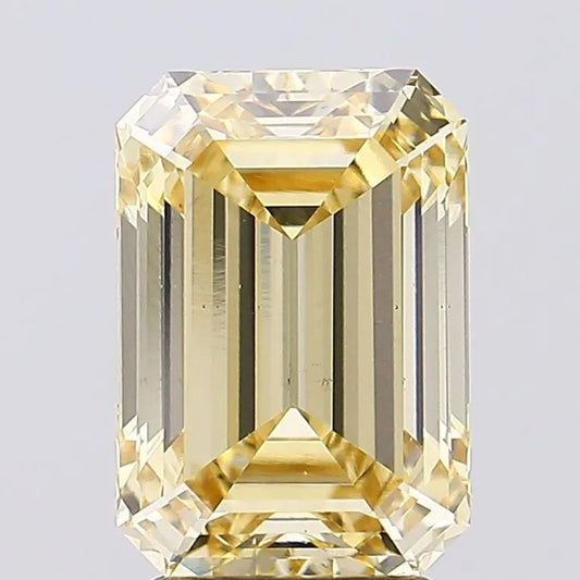 3.02ct Emerald Lab Grown Diamond (Colour Fancy Yellow, Clarity VS2, IGI Certified)