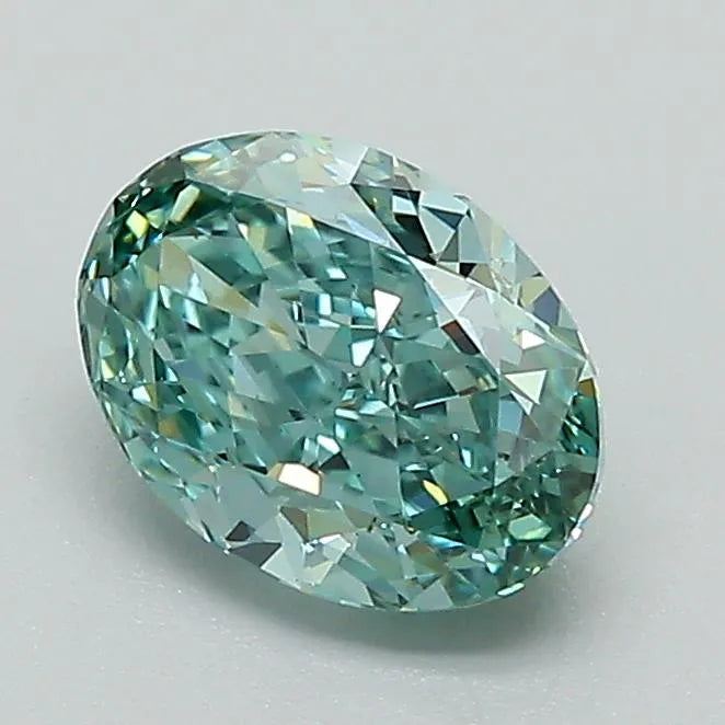 1.13ct Oval Lab Grown Diamond (Colour Fancy Vivid Green, Clarity VS1, IGI Certified)