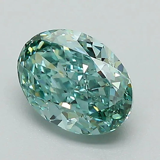 1.13ct Oval Lab Grown Diamond (Colour Fancy Vivid Green, Clarity VS1, IGI Certified)