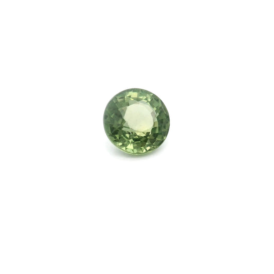 1.28ct Round Natural Sapphire (Colour Green, Clarity Slightly Included, Cut Faceted)