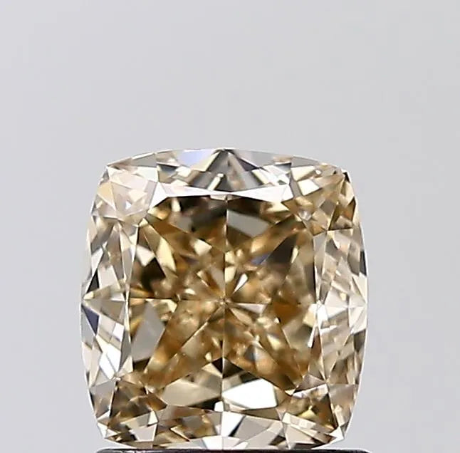 1.51ct Cushion brilliant Natural Diamond (Colour Fancy Yellowish Brown, Clarity VS1, GIA Certified)