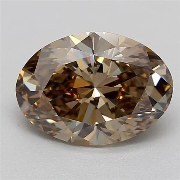 1.53ct Oval Lab Grown Diamond (Colour Fancy Brown, Clarity VVS2, IGI Certified)