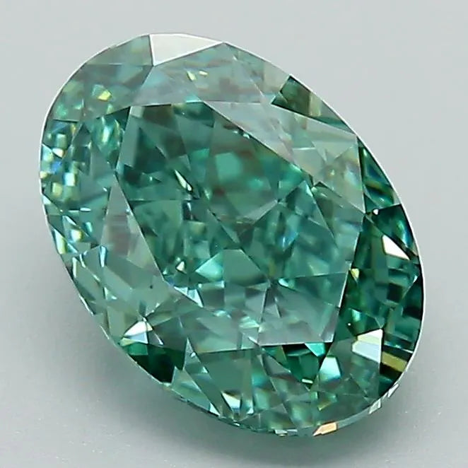 2.01ct Oval Lab Grown Diamond (Colour Fancy Vivid Green, Clarity VVS2, IGI Certified)