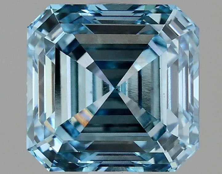 2.00ct Square emerald Lab Grown Diamond (Colour Fancy Vivid Blue, Clarity VS1, IGI Certified)