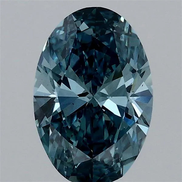 1.00ct Oval Lab Grown Diamond (Colour Fancy Vivid Blue, Clarity VS1, IGI Certified)