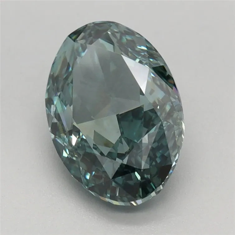 1.60ct Oval Lab Grown Diamond (Colour Fancy Vivid Green, Clarity VVS2, IGI Certified)