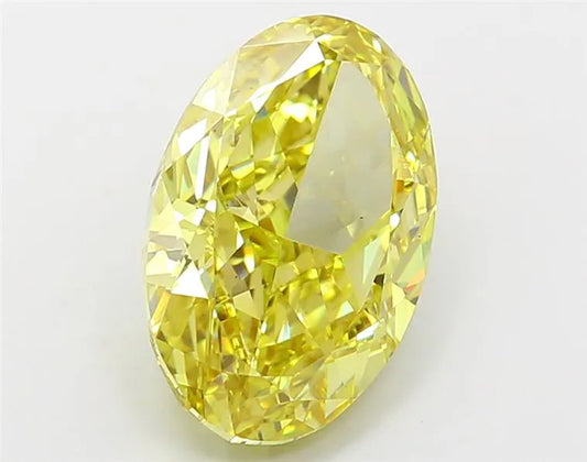 5.00ct Oval Lab Grown Diamond (Colour Fancy Vivid Yellow, Clarity VS1, IGI Certified)