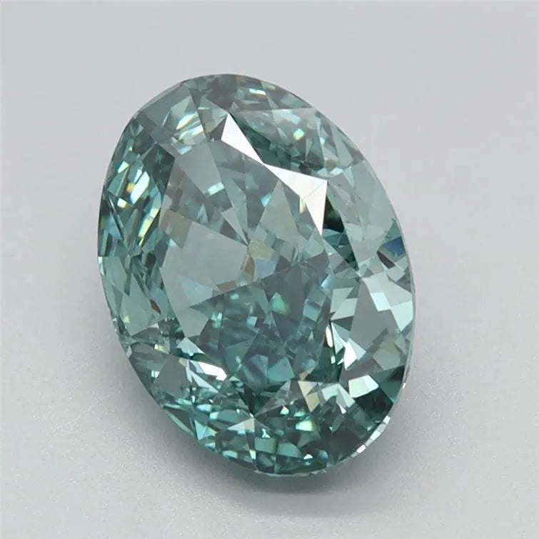 1.86ct Oval Lab Grown Diamond (Colour Fancy Vivid Green, Clarity VS1, IGI Certified)