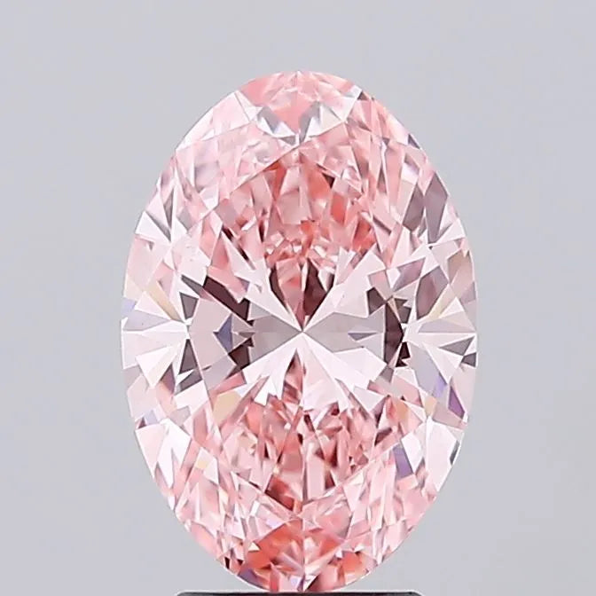 3.06ct Oval Lab Grown Diamond (Colour Fancy Vivid Pink, Clarity VS1, IGI Certified)