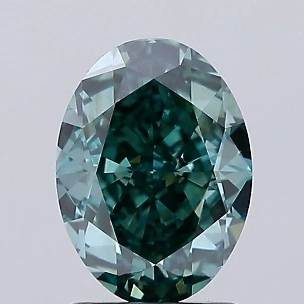 2.19ct Oval Lab Grown Diamond (Colour Fancy Vivid Green, Clarity VS1, IGI Certified)