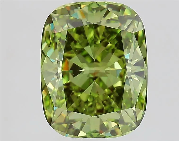 2.00ct Cushion brilliant Lab Grown Diamond (Colour Fancy Vivid Green, Clarity VS1, IGI Certified)