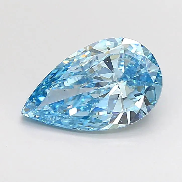 2.00ct Pear Lab Grown Diamond (Colour Fancy Vivid Blue, Clarity SI1, IGI Certified)
