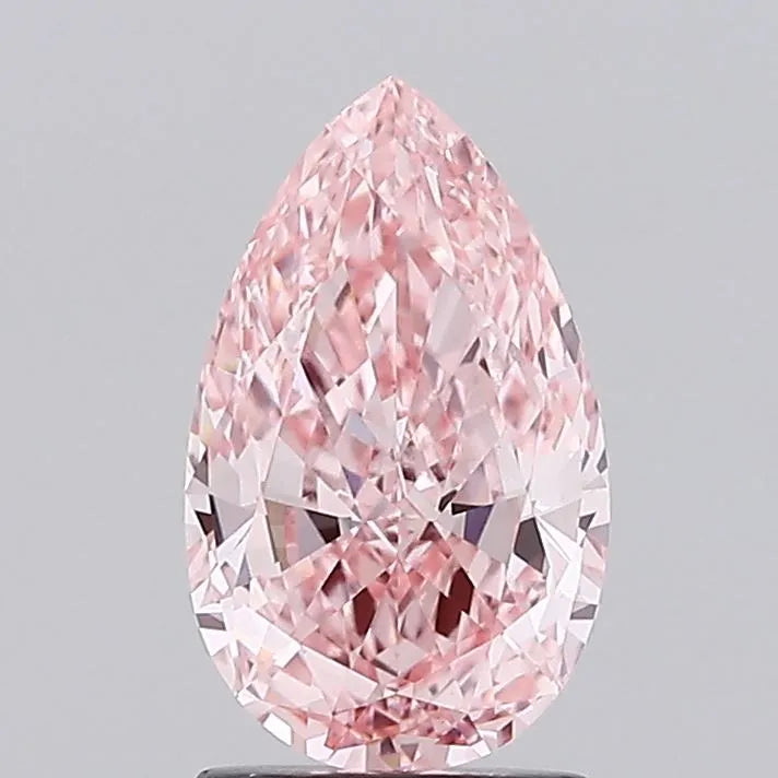 2.00ct Pear Lab Grown Diamond (Colour Fancy Vivid Pink, Clarity VS1, IGI Certified)