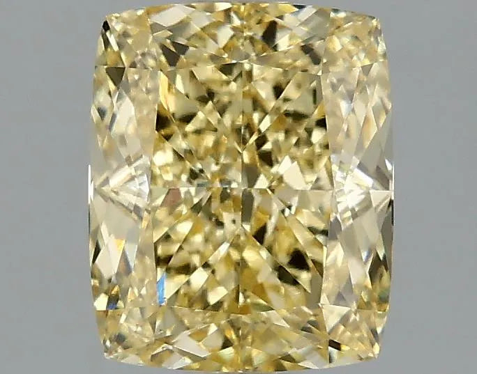 2.10ct Cushion modified Lab Grown Diamond (Colour Fancy Vivid Yellow, Clarity VS1, IGI Certified)