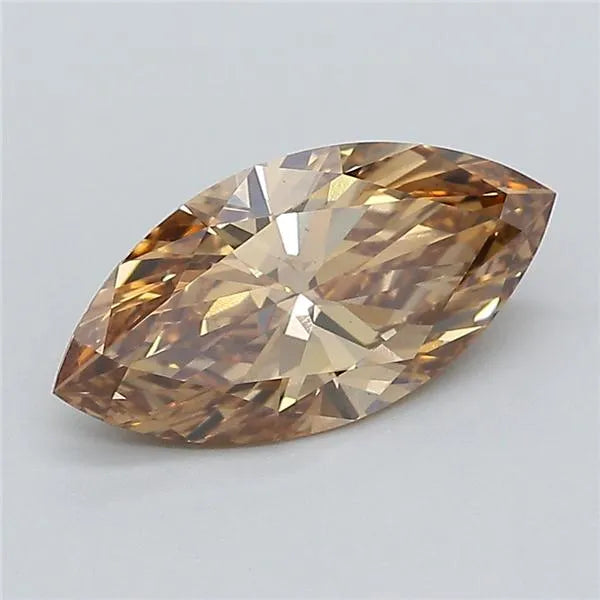 2.10ct Marquise Lab Grown Diamond (Colour Fancy Light Brown, Clarity VS1, IGI Certified)