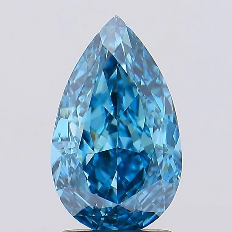 2.20ct Pear Lab Grown Diamond (Colour Fancy Vivid Blue, Clarity VS1, IGI Certified)
