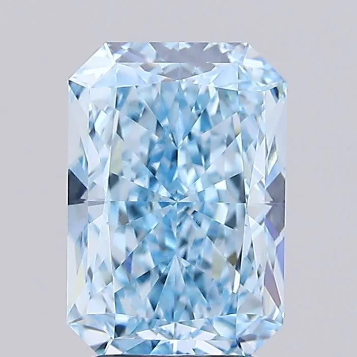 2.57ct Radiant Lab Grown Diamond (Colour Fancy Vivid Blue, Clarity VVS2, IGI Certified)