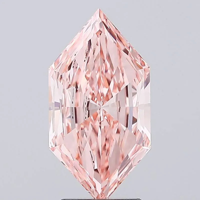 2.91ct Hexagonal Lab Grown Diamond (Colour Fancy Vivid Pink, Clarity VVS2, IGI Certified)