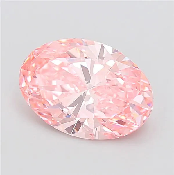 2.91ct Oval Lab Grown Diamond (Colour Fancy Vivid Pink, Clarity VVS2, IGI Certified)