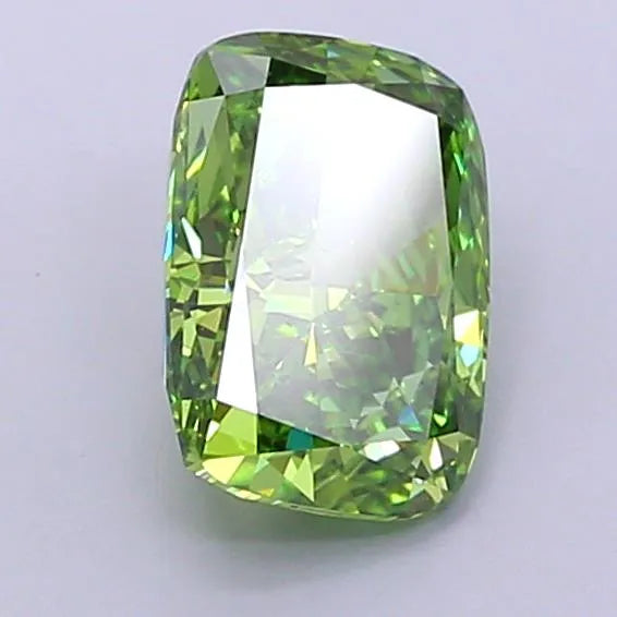 2.96ct Cushion brilliant Lab Grown Diamond (Colour Fancy Vivid Green, Clarity VVS2, IGI Certified)