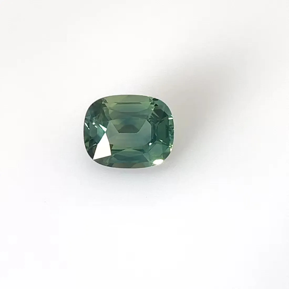 2.14ct Cushion Natural Sapphire (Colour Green, Clarity Slightly Included, Cut Faceted)