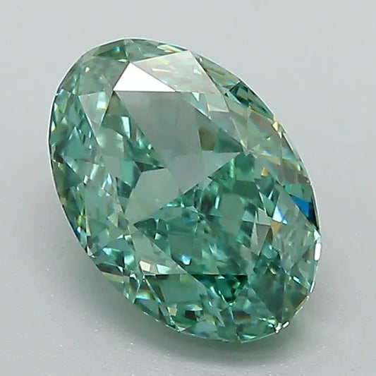 1.41ct Oval Lab Grown Diamond (Colour Fancy Vivid Green, Clarity VVS2, IGI Certified)