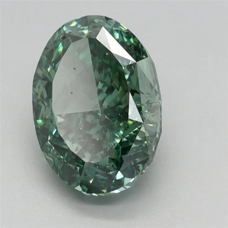 1.58ct Oval Lab Grown Diamond (Colour Fancy Vivid Green, Clarity SI1, IGI Certified)