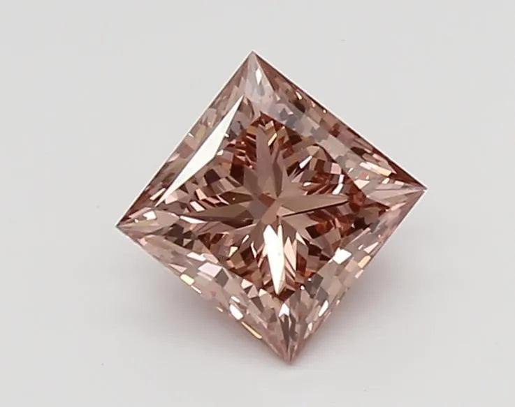 1.02ct Princess Lab Grown Diamond (Colour Fancy Vivid Brown Pink, Clarity VS2, IGI Certified)