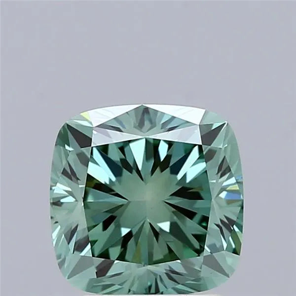 2.28ct Cushion brilliant Lab Grown Diamond (Colour Fancy Vivid Green, Clarity VVS2, IGI Certified)