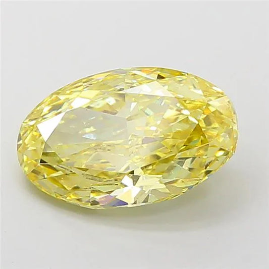 3.69ct Oval Lab Grown Diamond (Colour Fancy Intense Yellow, Clarity VS1, IGI Certified)