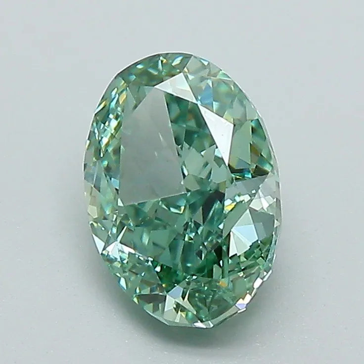 1.42ct Oval Lab Grown Diamond (Colour Fancy Vivid Green, Clarity VS1, IGI Certified)