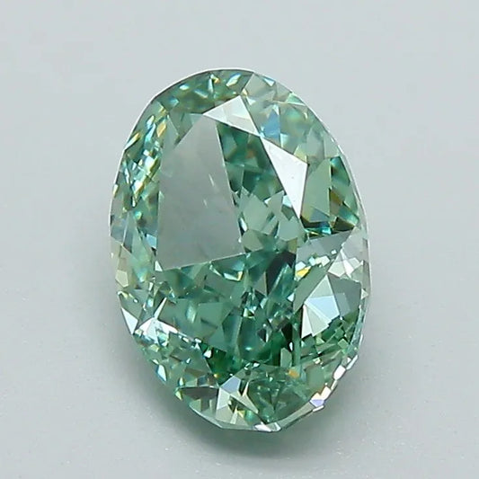 1.42ct Oval Lab Grown Diamond (Colour Fancy Vivid Green, Clarity VS1, IGI Certified)