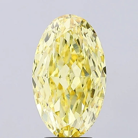 5.03ct Oval Lab Grown Diamond (Colour Fancy Vivid Yellow, Clarity VS1, IGI Certified)