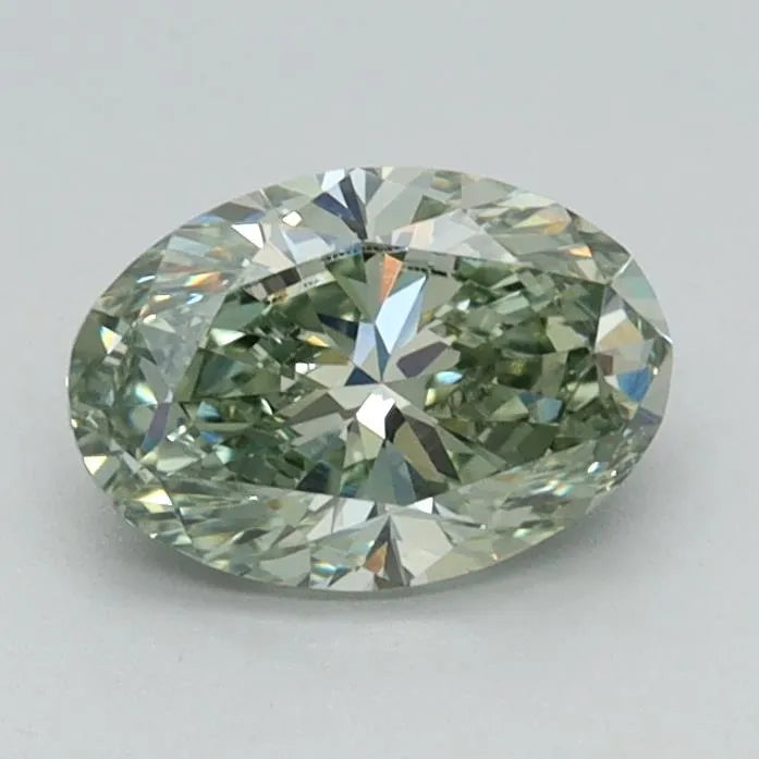 0.74ct Oval Lab Grown Diamond (Colour Fancy Intense Green, Clarity VVS2, IGI Certified)