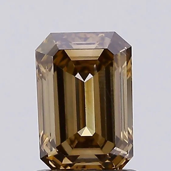 0.93ct Emerald Lab Grown Diamond (Colour Fancy Brown, Clarity VS1, IGI Certified)