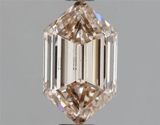 1.10ct Hexagonal Lab Grown Diamond (Colour Brown, Clarity VS2, IGI Certified)