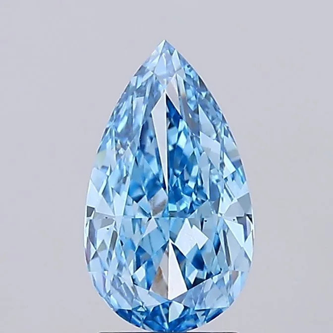 2.28ct Pear Lab Grown Diamond (Colour Fancy Vivid Blue, Clarity VS1, IGI Certified)