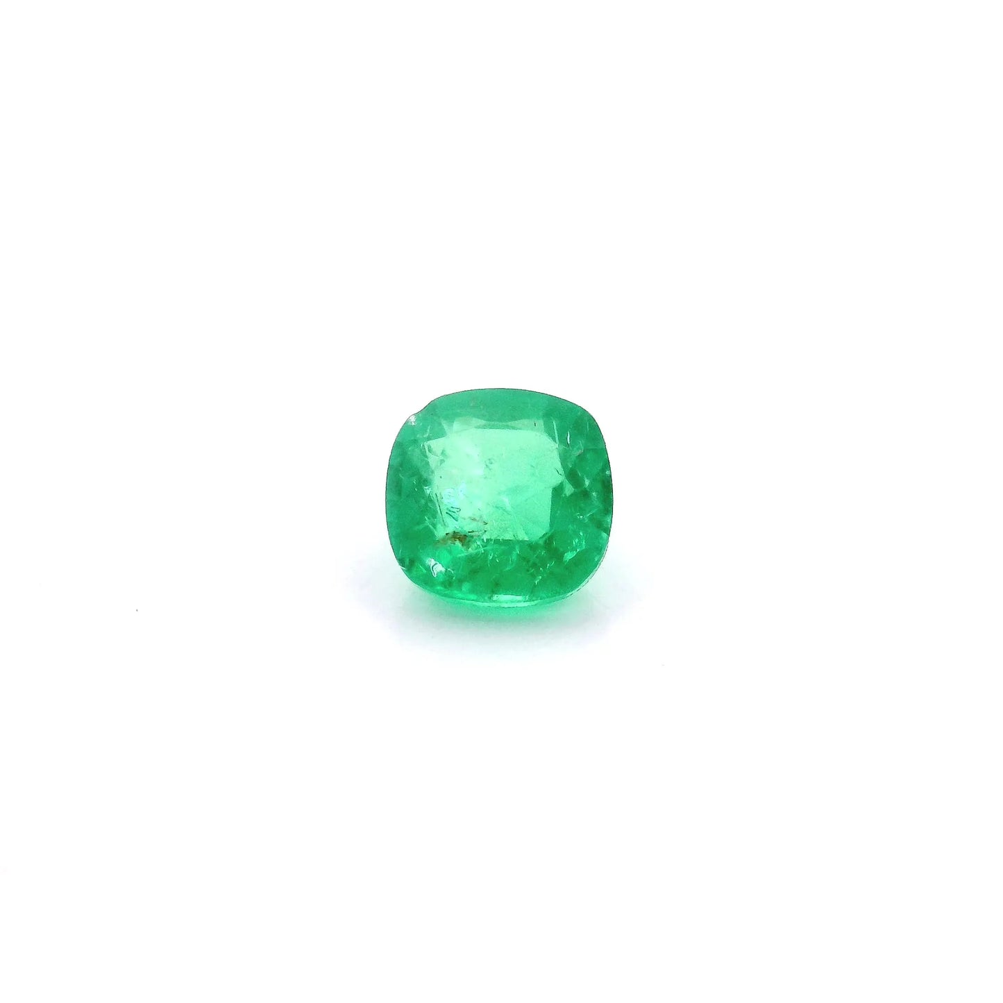 0.85ct Cushion Natural Emerald (Colour Green, Clarity Slightly Included, Cut Faceted)