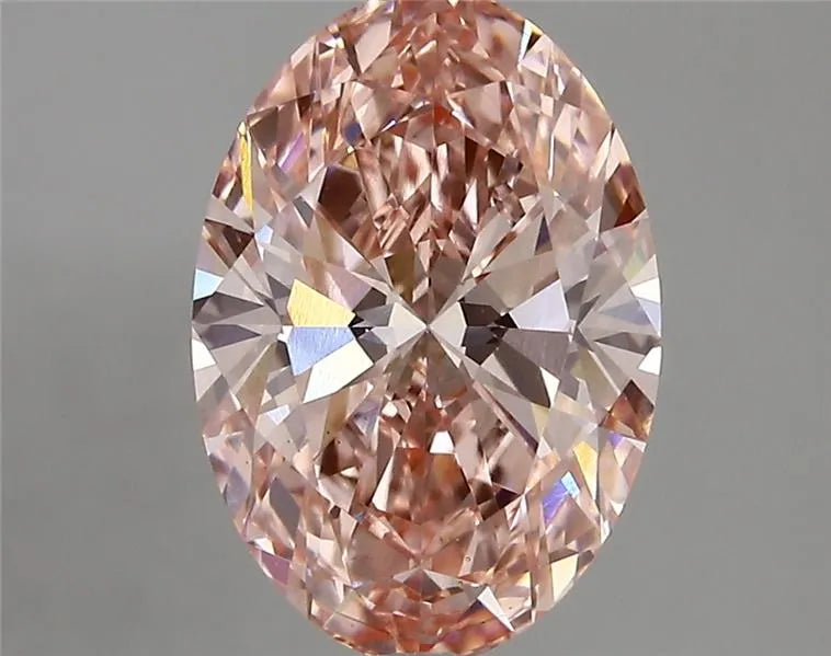 3.00ct Oval Lab Grown Diamond (Colour Fancy Vivid Pink, Clarity VS1, IGI Certified)