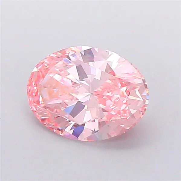 3.00ct Oval Lab Grown Diamond (Colour Fancy Vivid Pink, Clarity VVS2, IGI Certified)
