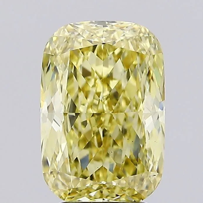 3.08ct Cushion modified Lab Grown Diamond (Colour Fancy Intense Yellow, Clarity VS2, IGI Certified)