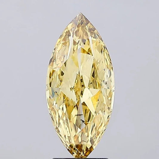3.50ct Marquise Lab Grown Diamond (Colour Fancy Vivid Yellow, Clarity SI1, IGI Certified)