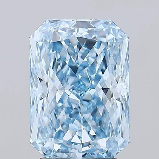 3.52ct Radiant Lab Grown Diamond (Colour Fancy Vivid Blue, Clarity VVS2, IGI Certified)